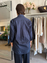 PRE-OWNED A.SHIRT SHIRT IN NAVY POPLIN S RRP £365