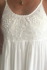 THIERRY COLSON VERUSCHKA EMBROIDERED MIDI DRESS