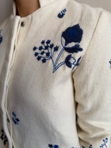 INJIRI WILLOW EMBROIDERED JACKET 150 in ivory & navy