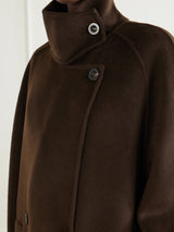 LISA YANG DOUBLE BUTTON COAT IN DARK OAK
