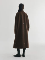 LISA YANG DOUBLE BUTTON COAT IN DARK OAK