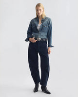 NILI LOTAN SHON PANTS IN NEEDLE-CORD SERVICE BLUE