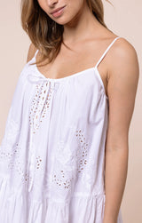 JULIET DUNN STRAPPY DRESS WITH SCALLOP EMBROIDERY
