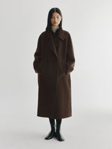 LISA YANG DOUBLE BUTTON COAT IN DARK OAK