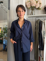 PRE-OWNED A.SHIRT SHIRT IN NAVY POPLIN S RRP £365