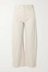 MOTHER THE HALF PIPE HIGH-RISE JEANS IN CREAM