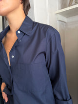 PRE-OWNED A.SHIRT SHIRT IN NAVY POPLIN S RRP £365