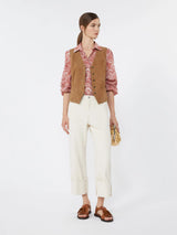 WEEKEND MAX MARA COTTON PANTS IN ECRU