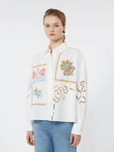 WEEKEND MAX MARA COTTON BLOUSE WITH EMBROIDERIES