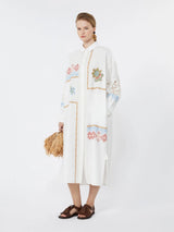 WEEKEND MAX MARA GRU POPLIN SHIRT DRESS WITH EMBROIDERIES