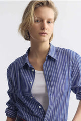 NILI LOTAN RAPHAEL CLASSIC STRIPED COTTON SHIRT