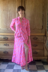 EXCLUSIVE JULIET DUNN FLORAL SCALLOPED COTTON SHIRT DRESS