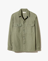 NILI LOTAN HOWARD OVERSHIRT IN OLIVE FATIGUE