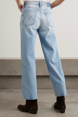 MOTHER THE RAMBLER ZIP FLOOD HIGH RISE STRAIGHT LEG JEANS
