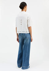 SKALL STUDIO FLEURIE BLOUSE IN OPTIC WHITE