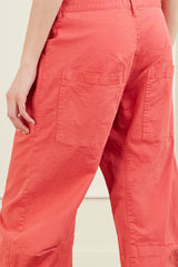 NILI LOTAN SHON COTTON-BLEND TWILL PANTS IN VINTAGE RED