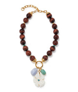 LIZZIE FORTUNATO DESERT BLOOM TIGERS EYE NECKLACE