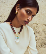 LIZZIE FORTUNATO DESERT BLOOM TIGERS EYE NECKLACE