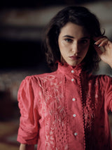 THIERRY COLSON VITA BLOUSE WITH HAND EMBROIDERIES