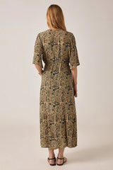 MAISON HOTEL MANUELA DRESS IN DARK PAISLEY
