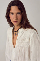 MAISON HOTEL PAOLI BLOUSE IN SAPORE DI SALE BIANCO