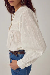 MAISON HOTEL PAOLI BLOUSE IN SAPORE DI SALE BIANCO
