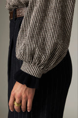 MAISON HOTEL CLAUDE SHIRT IN COFFEE STRIPES