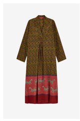 LISA CORTI RADHA KAFTAN IN DRAGON TIGER GREEN GOLD