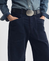 NILI LOTAN SHON PANTS IN NEEDLE-CORD SERVICE BLUE