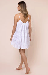 JULIET DUNN STRAPPY DRESS WITH SCALLOP EMBROIDERY