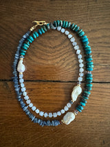 PRE-OWNED LIZZIE FORTUNATO NECKLACE IN PEACOCK RRP £395