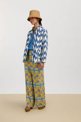 LISA CORTI JODHPURI JACKET IN IKAT ARROW BLUE