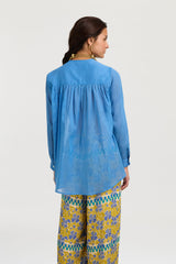 LISA CORTI JODHPURI JACKET IN IKAT ARROW BLUE