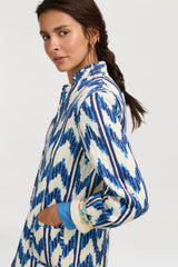 LISA CORTI JODHPURI JACKET IN IKAT ARROW BLUE