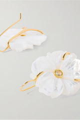 LIZZIE FORTUNATO NEW BLOOM MOTHER OF PEARL & TOPAZ EARRINGS