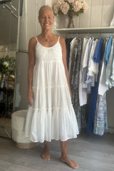 THIERRY COLSON VERUSCHKA EMBROIDERED MIDI DRESS