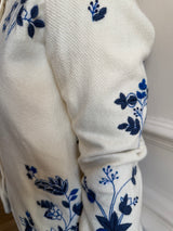 INJIRI WILLOW EMBROIDERED JACKET 150 in ivory & navy