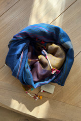 INJIRI CASHMERE SHAWL 128 in Navy & Ginger