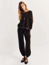 SUZIE KONDI SAMOS SWEATSHIRT IN WALNUT VELOUR