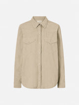 NILI LOTAN TRAVIS COTTON-BLEND CORDUROY SHIRT