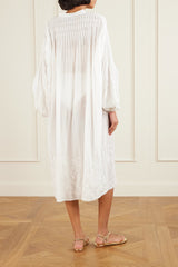 THIERRY COLSON GUISE tasseled embroidered cotton-voile midi dress