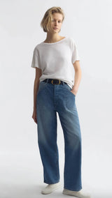 NILI LOTAN WHITNEY DENIM PANT IN DELANCEY