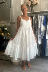 THIERRY COLSON VERUSCHKA EMBROIDERED MIDI DRESS