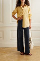 NILI LOTAN COTTON-BLEND WIDE LEG PANTS