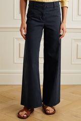NILI LOTAN COTTON-BLEND WIDE LEG PANTS