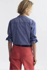 NILI LOTAN RAPHAEL CLASSIC STRIPED COTTON SHIRT