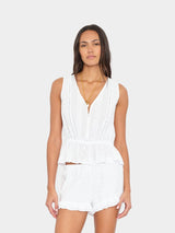 XIRENA X LEA MEYLAN EMMA TOP IN BLANC