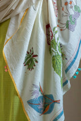 INJIRI COTTON HERBARIUM SCARF