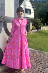 EXCLUSIVE JULIET DUNN FLORAL SCALLOPED COTTON SHIRT DRESS