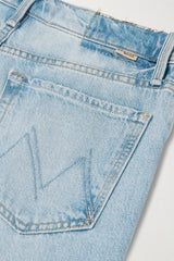 MOTHER THE RAMBLER ZIP FLOOD HIGH RISE STRAIGHT LEG JEANS